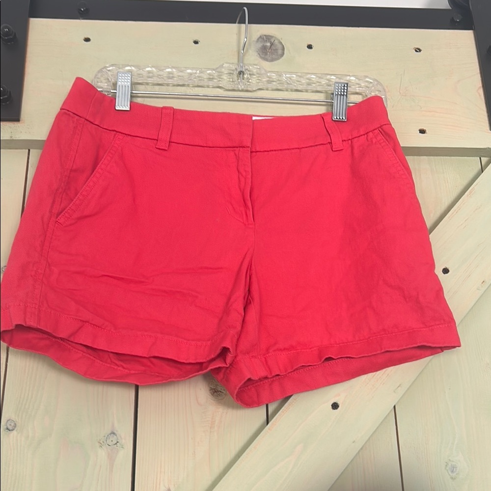 J. Crew Red High Waist Shorts